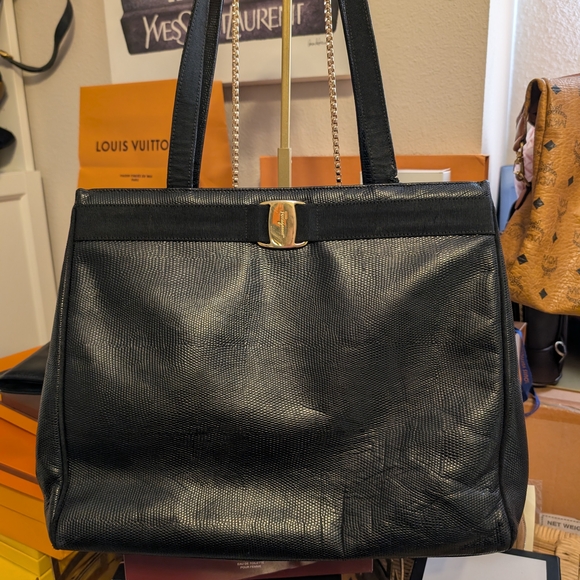 Salvatore Ferragamo Black Tote Bag